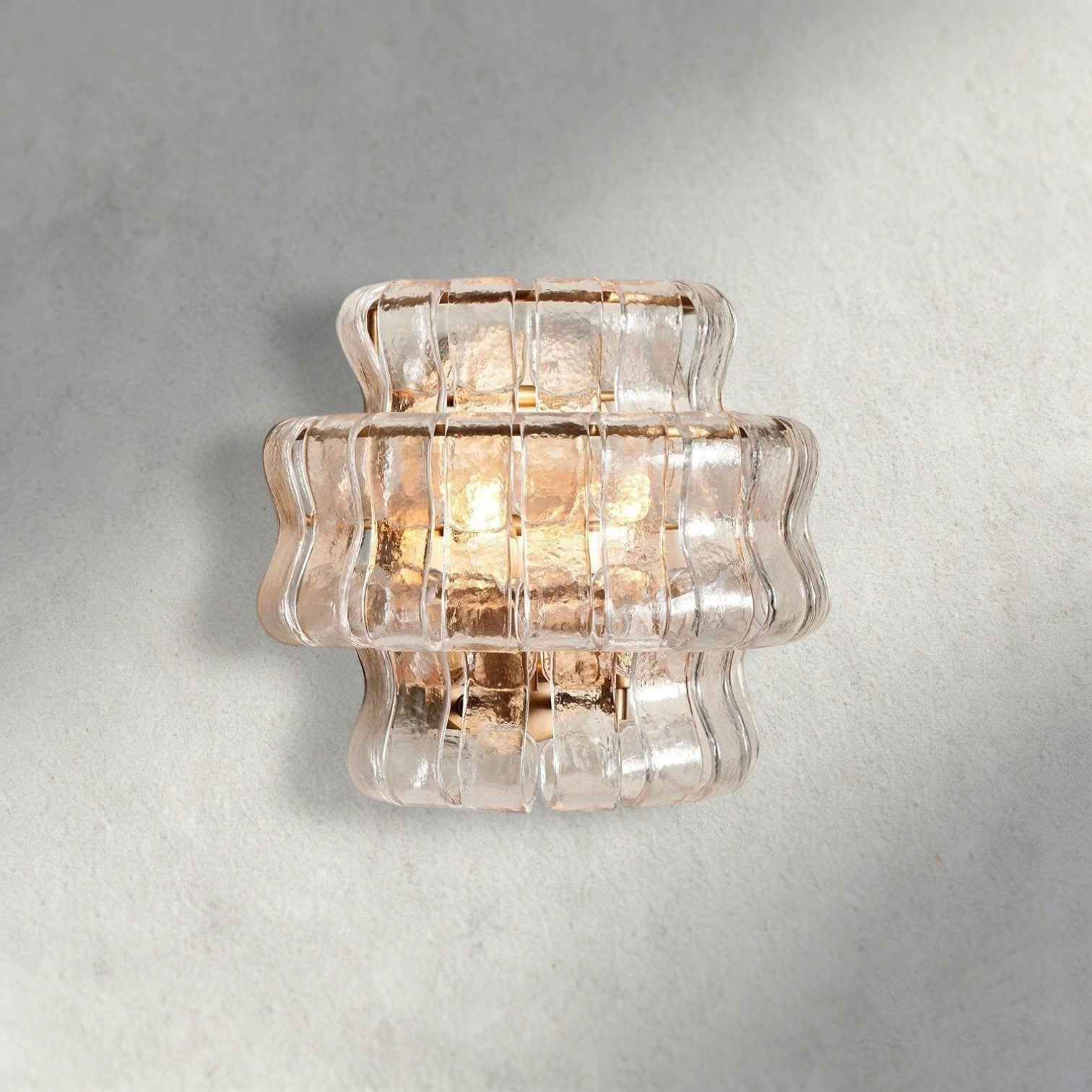 Brass / Clear Ghiaccio Sconce