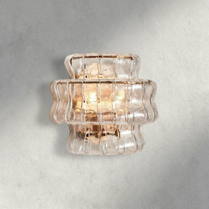 Brass / Clear Ghiaccio Sconce