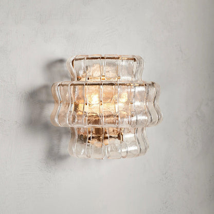 Brass / Clear Ghiaccio Sconce