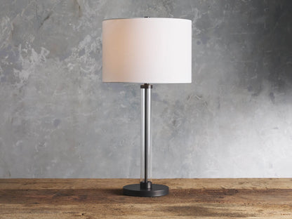 Bronze Glass Column Table Lamp
