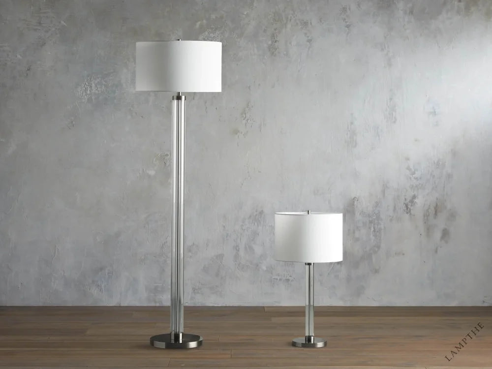 Glass Column Table Lamp