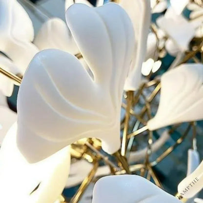 Glessy Ceramic Ginkgo Branch Chandelier 60", 71", 79", 99"