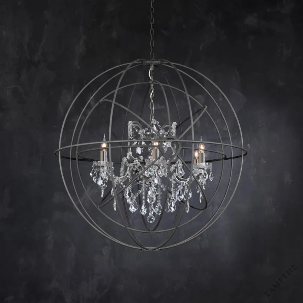 Gyro Crystal Double Chandelier 40"