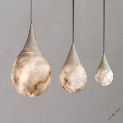 Hailey Alabaster Raindrop Pendant Lighting, Dining Table Pendant