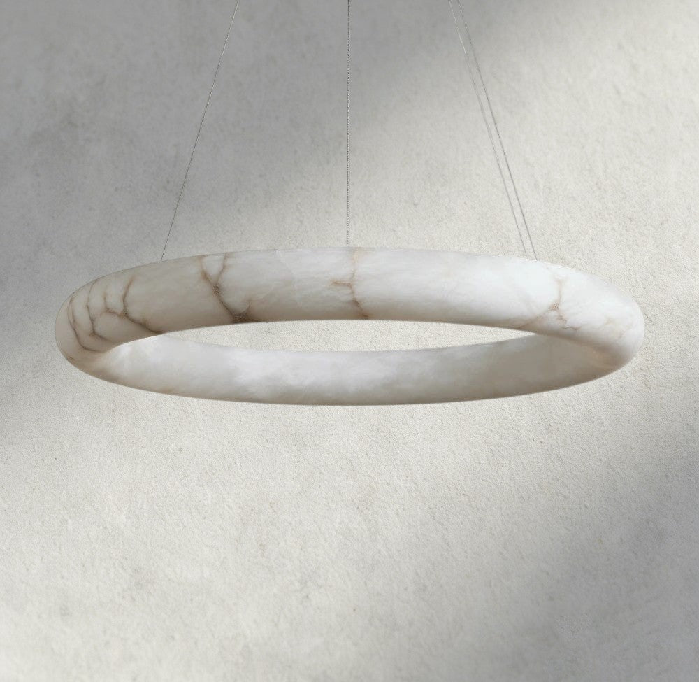 36" Halima Halo Alabaster Chandelier