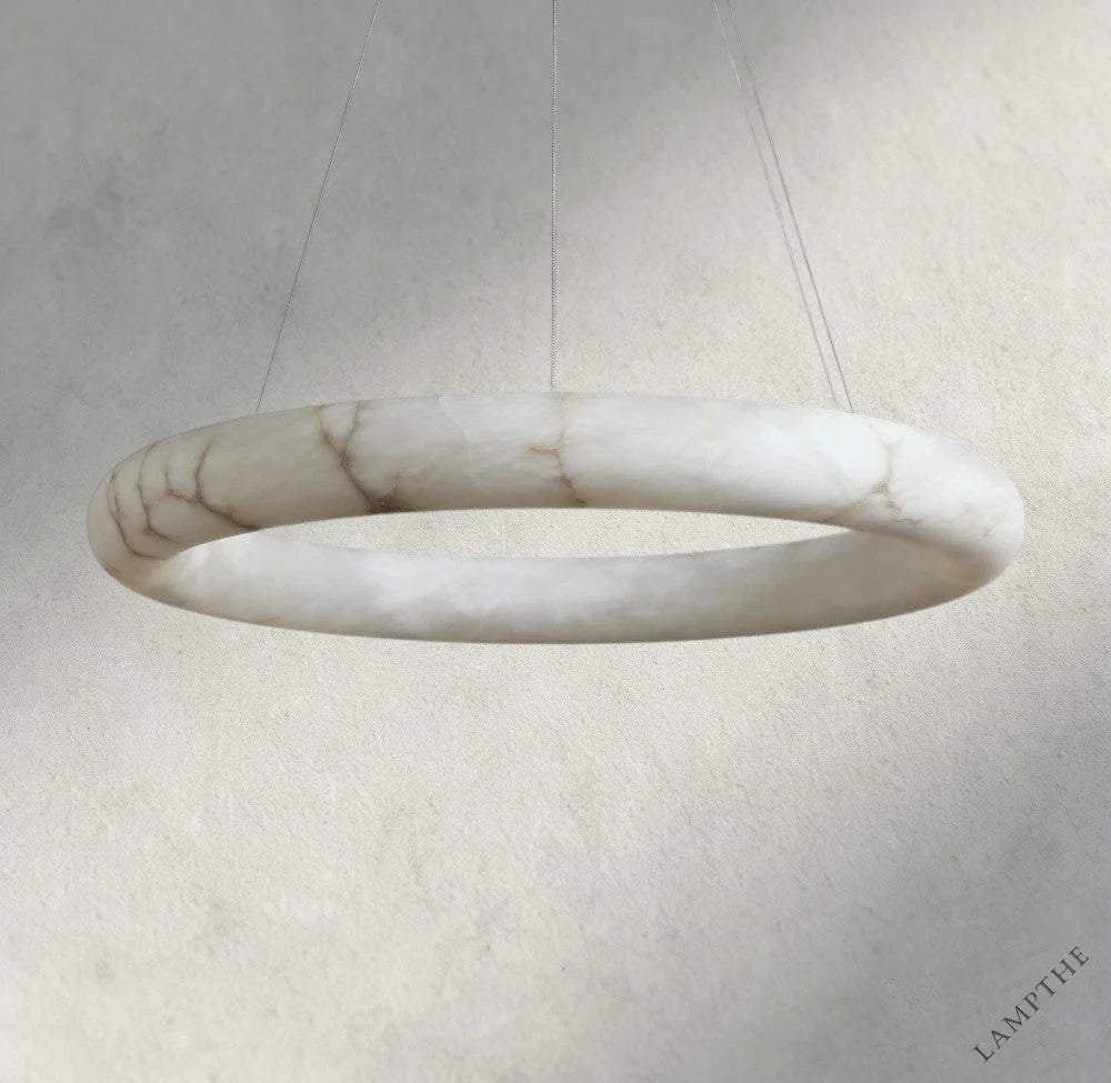 36" Halima Halo Alabaster Chandelier