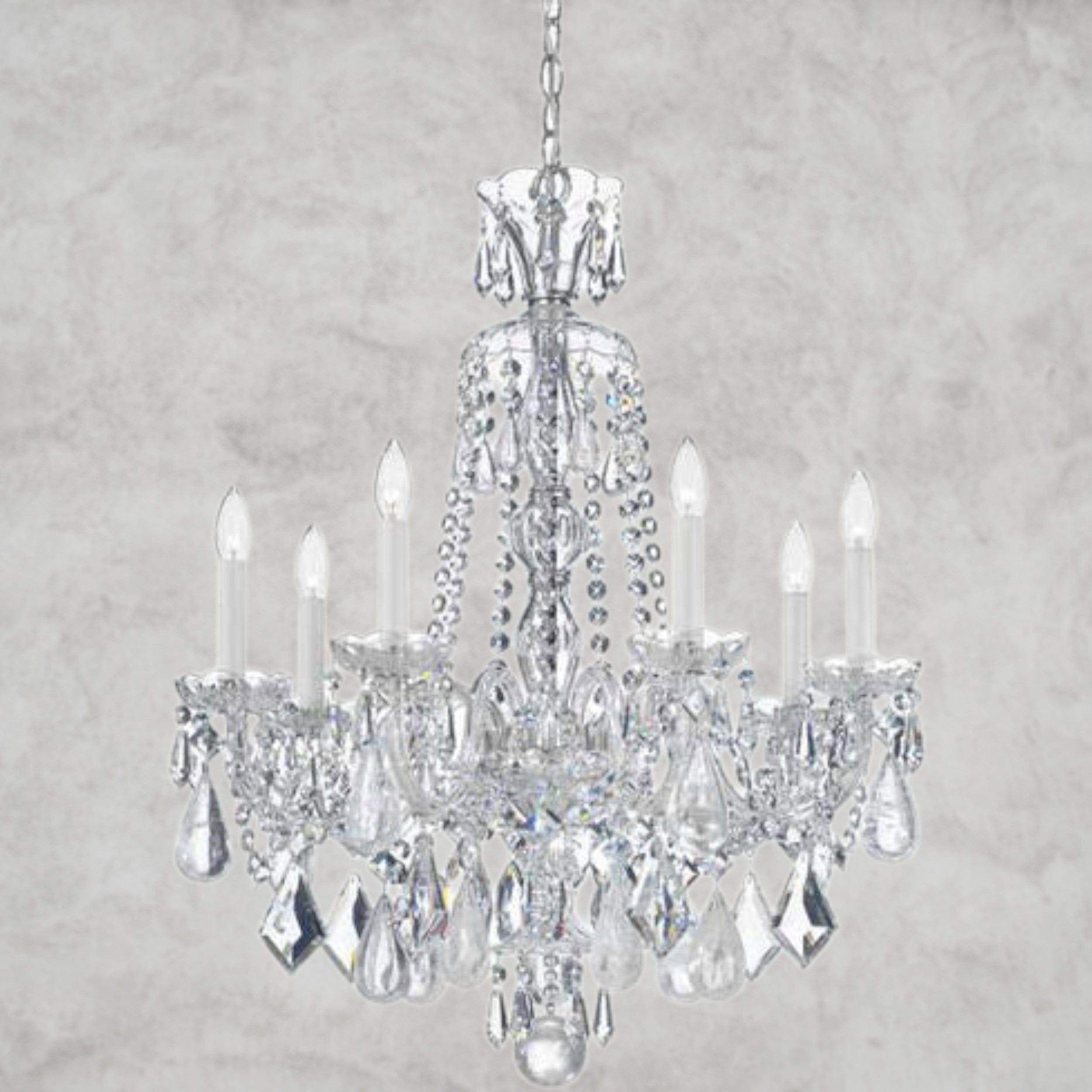 Silver/Clear Hamilton Rock Crystal 7-Light Chandelier 24"