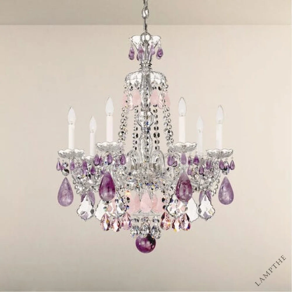 Hamilton Rock Crystal 7-Light Chandelier 24"