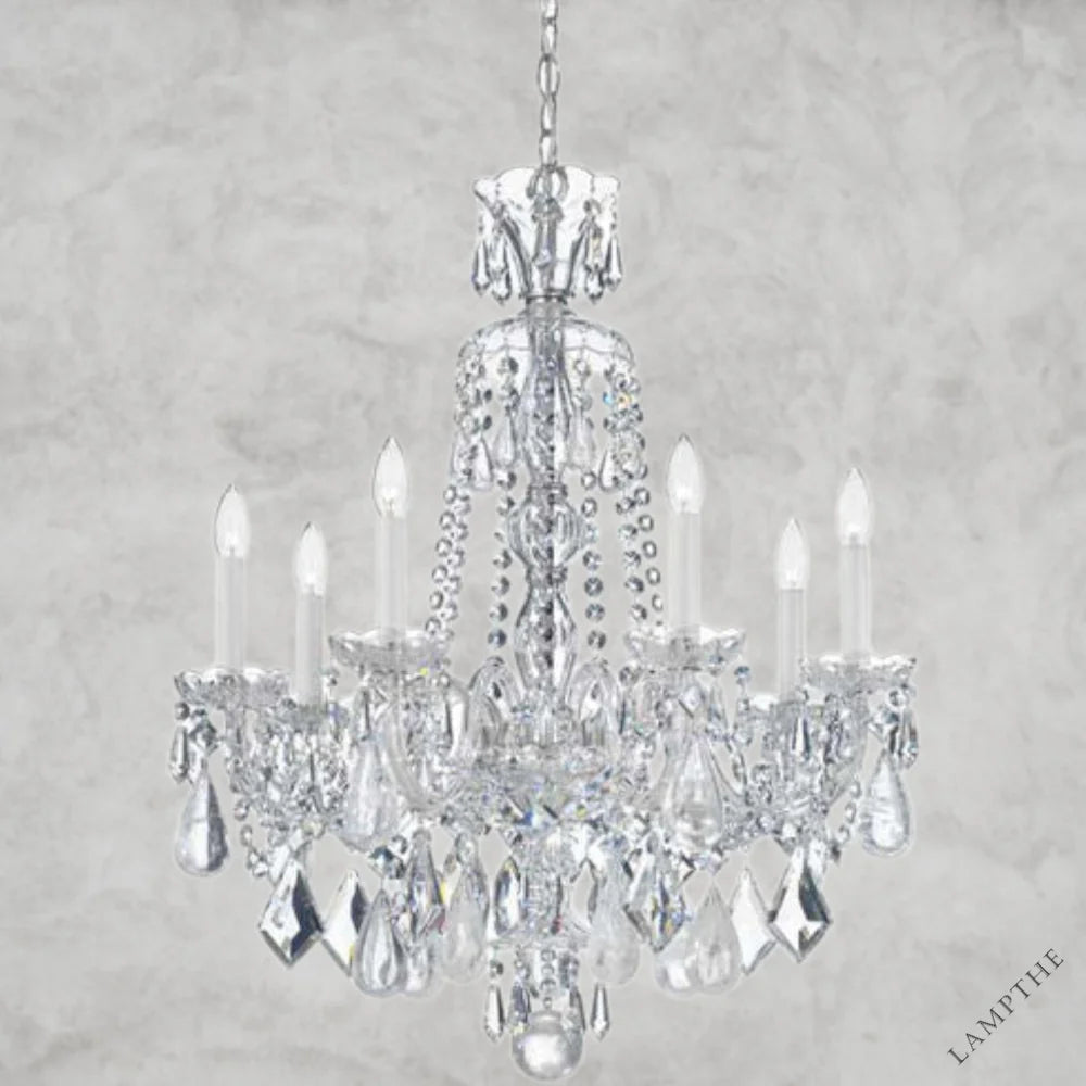 Silver/Clear Hamilton Rock Crystal 7-Light Chandelier 24"