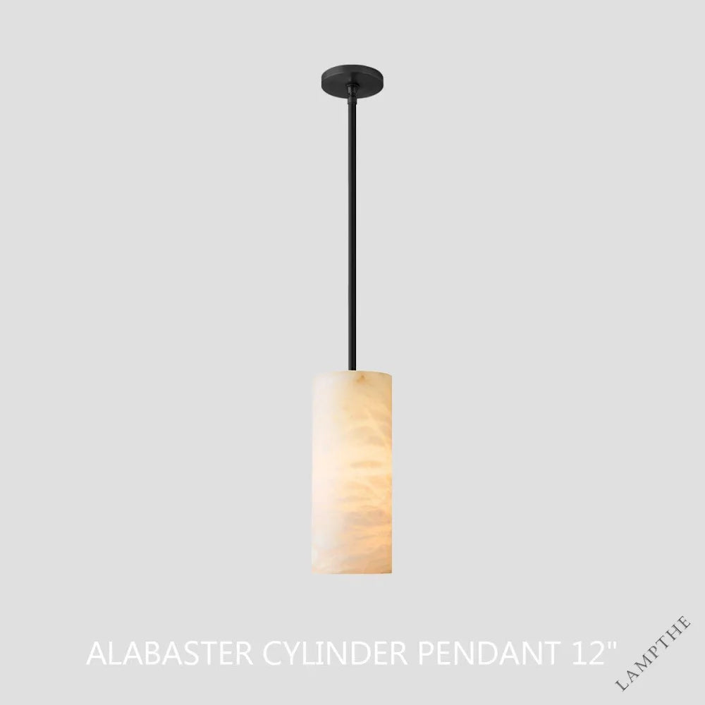 Hand Carved Alabaster Cylinder Pendent