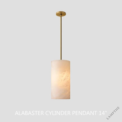 Hand Carved Alabaster Cylinder Pendent