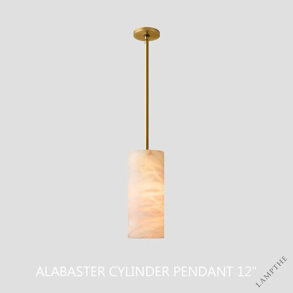 Hand Carved Alabaster Cylinder Pendent