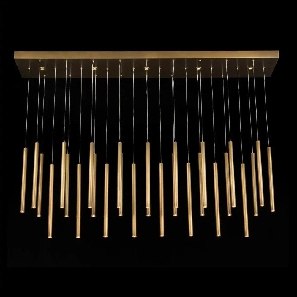Hans Horizontal Thirty-Five-Light Brass Chandelier