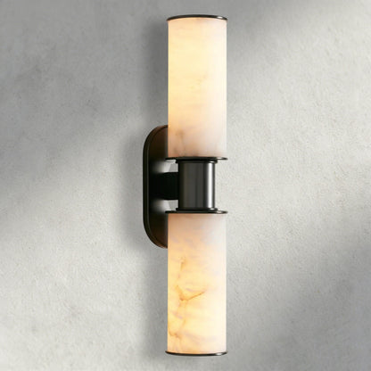 Bronze Harlin Double Sconce in Alabaster