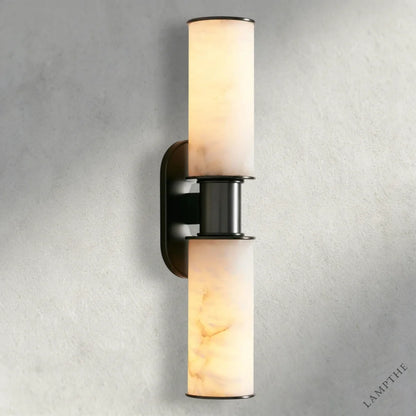 Bronze Harlin Double Sconce in Alabaster
