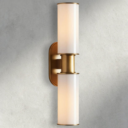 Brass Harlin Double Sconce in Milk