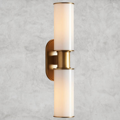 Brass Harlin Double Sconce in Milk