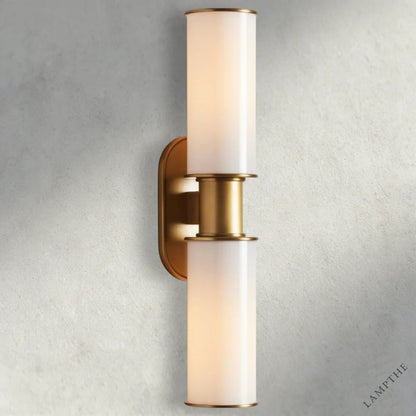 Brass Harlin Double Sconce in Milk