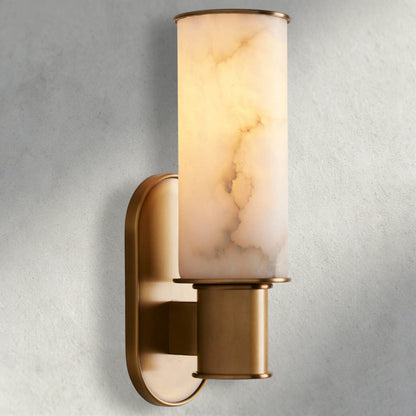 Brass Harlin Sconce in Alabaster