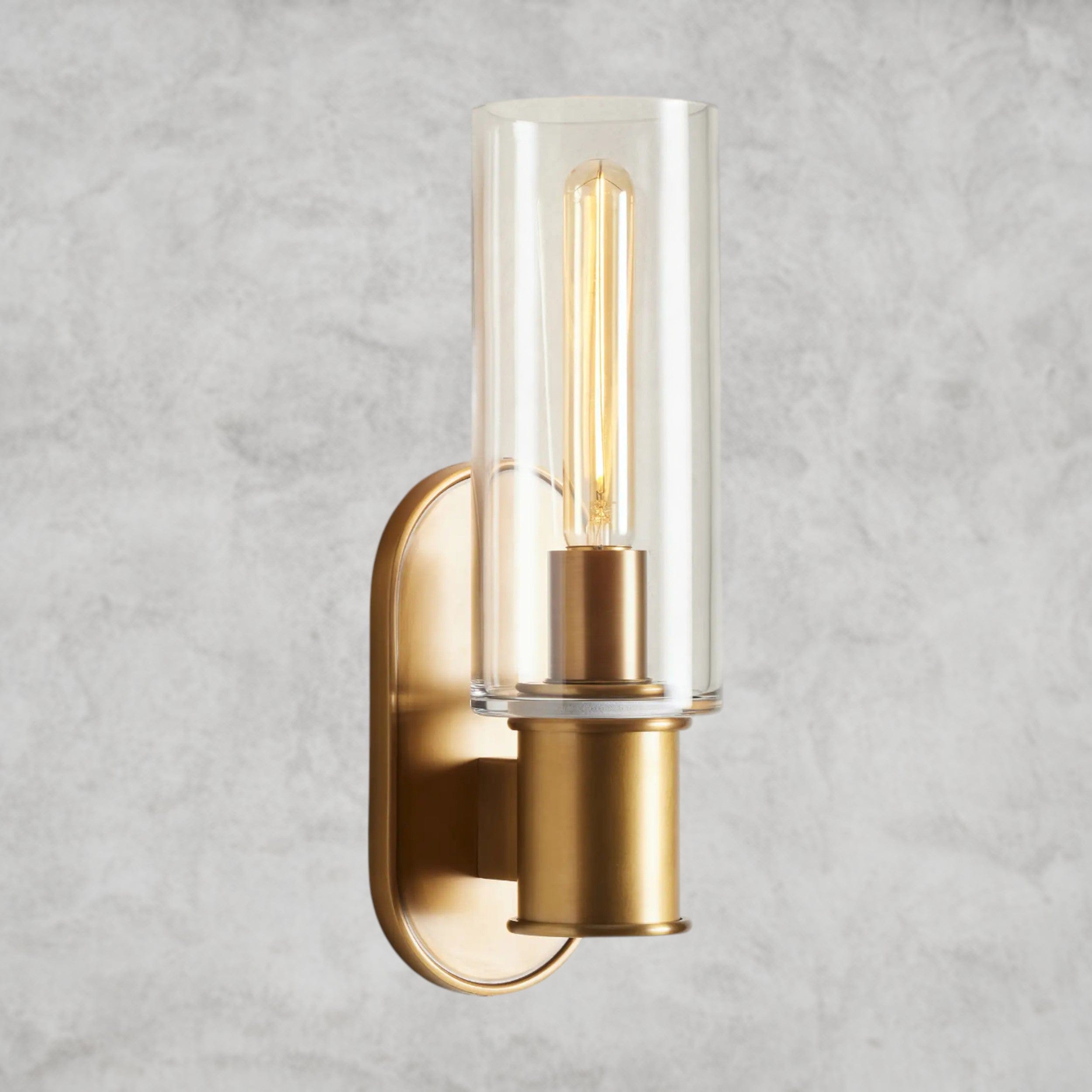 Brass Harlin Sconce in Clear
