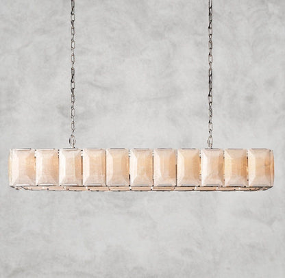 74" / Nickle Harlow Calcite Rectangular Chandelier 42", 54", 62", 74"