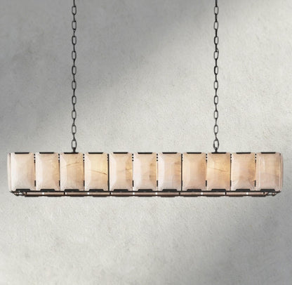 74" / Bronze Harlow Calcite Rectangular Chandelier 42", 54", 62", 74"