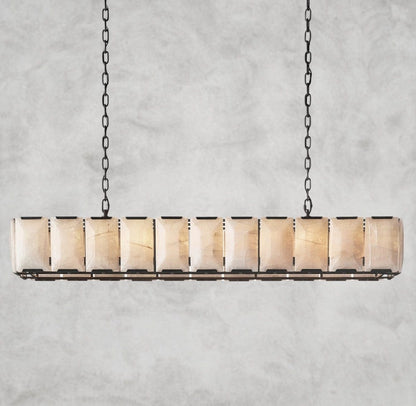 74" / Bronze Harlow Calcite Rectangular Chandelier 42", 54", 62", 74"