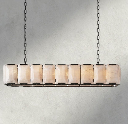 62" / Bronze Harlow Calcite Rectangular Chandelier 42", 54", 62", 74"