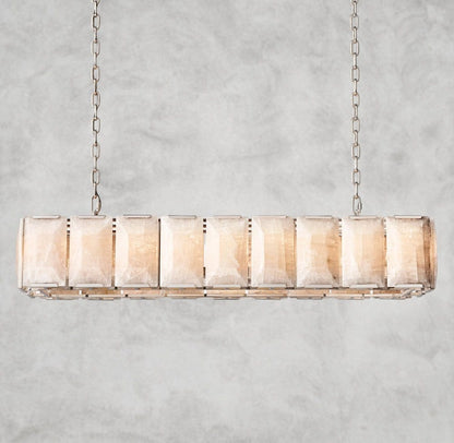 62" / Nickle Harlow Calcite Rectangular Chandelier 42", 54", 62", 74"