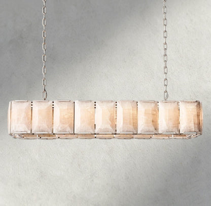 62" / Nickle Harlow Calcite Rectangular Chandelier 42", 54", 62", 74"