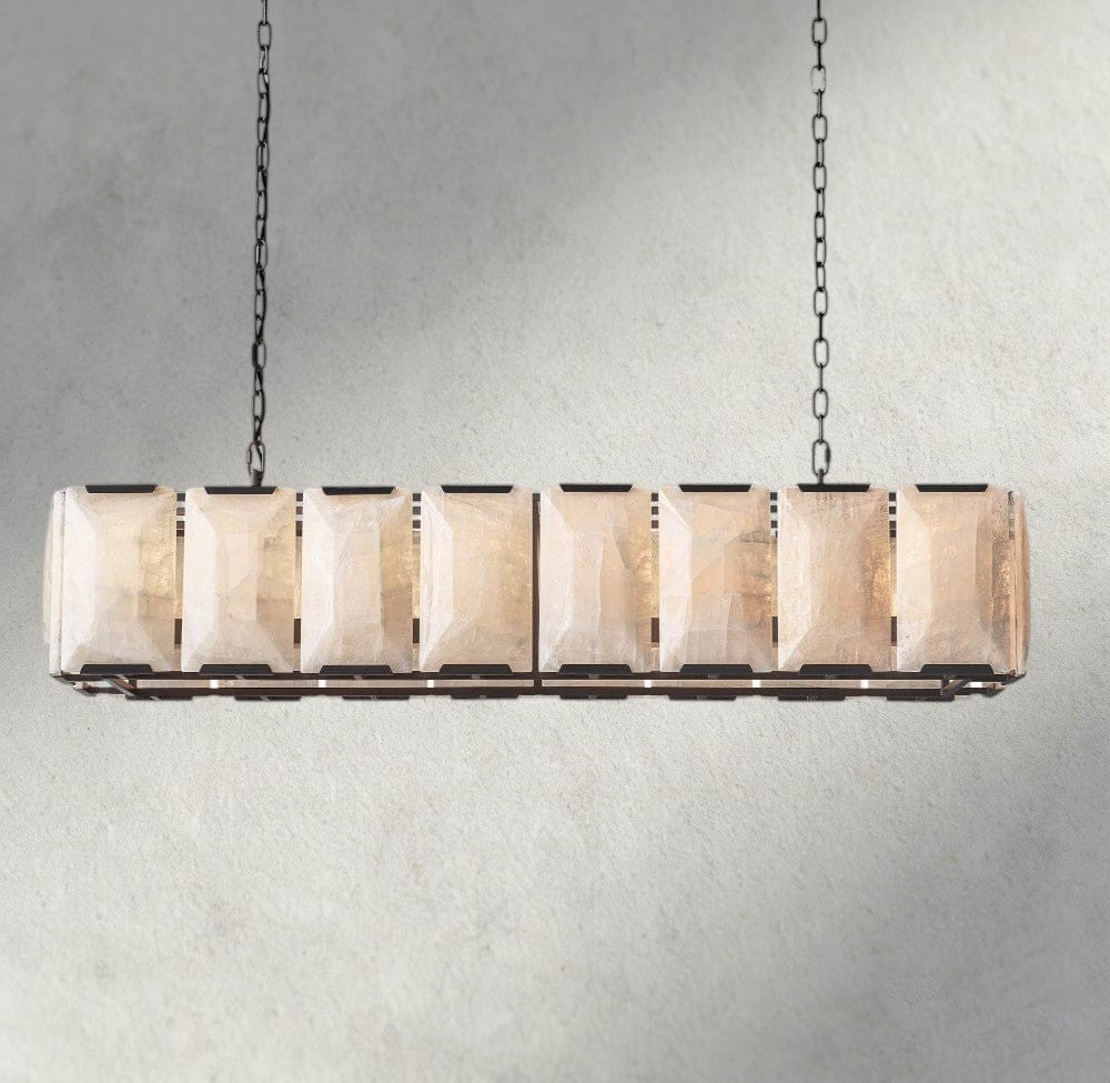 54" / Bronze Harlow Calcite Rectangular Chandelier 42", 54", 62", 74"