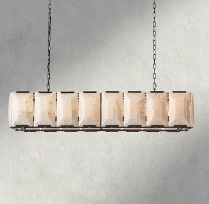 54" / Bronze Harlow Calcite Rectangular Chandelier 42", 54", 62", 74"