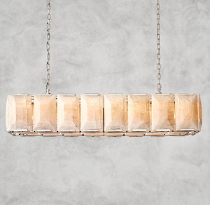 54" / Nickle Harlow Calcite Rectangular Chandelier 42", 54", 62", 74"