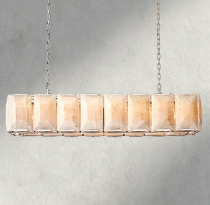 54" / Nickle Harlow Calcite Rectangular Chandelier 42", 54", 62", 74"
