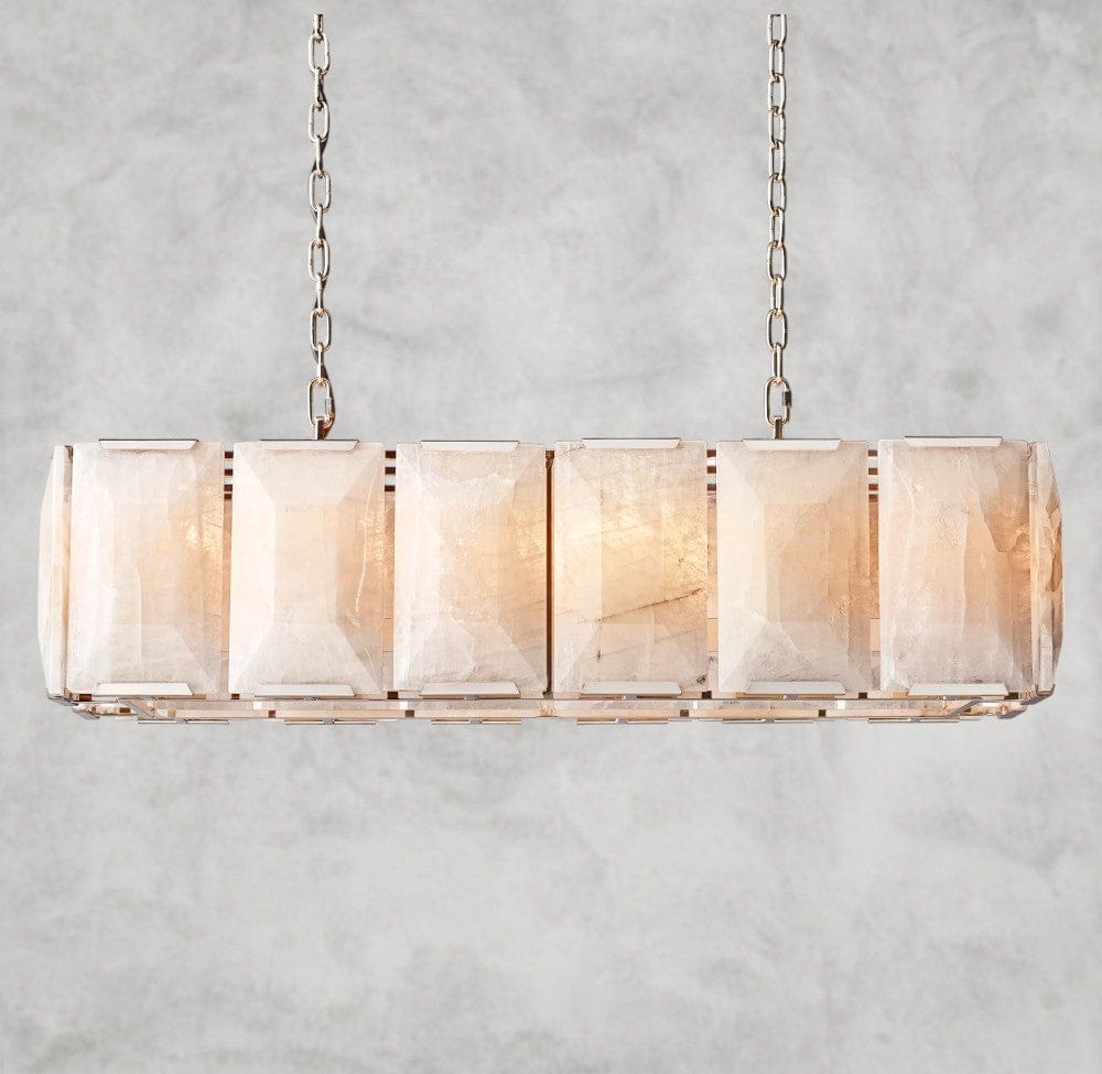 42" / Nickle Harlow Calcite Rectangular Chandelier 42", 54", 62", 74"
