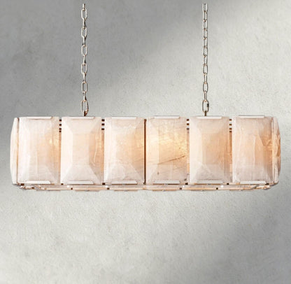 42" / Nickle Harlow Calcite Rectangular Chandelier 42", 54", 62", 74"