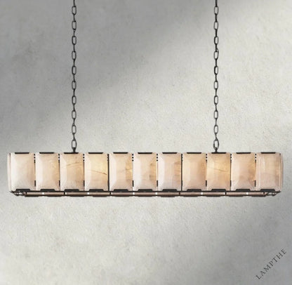 74" / Bronze Harlow Calcite Rectangular Chandelier 42", 54", 62", 74"