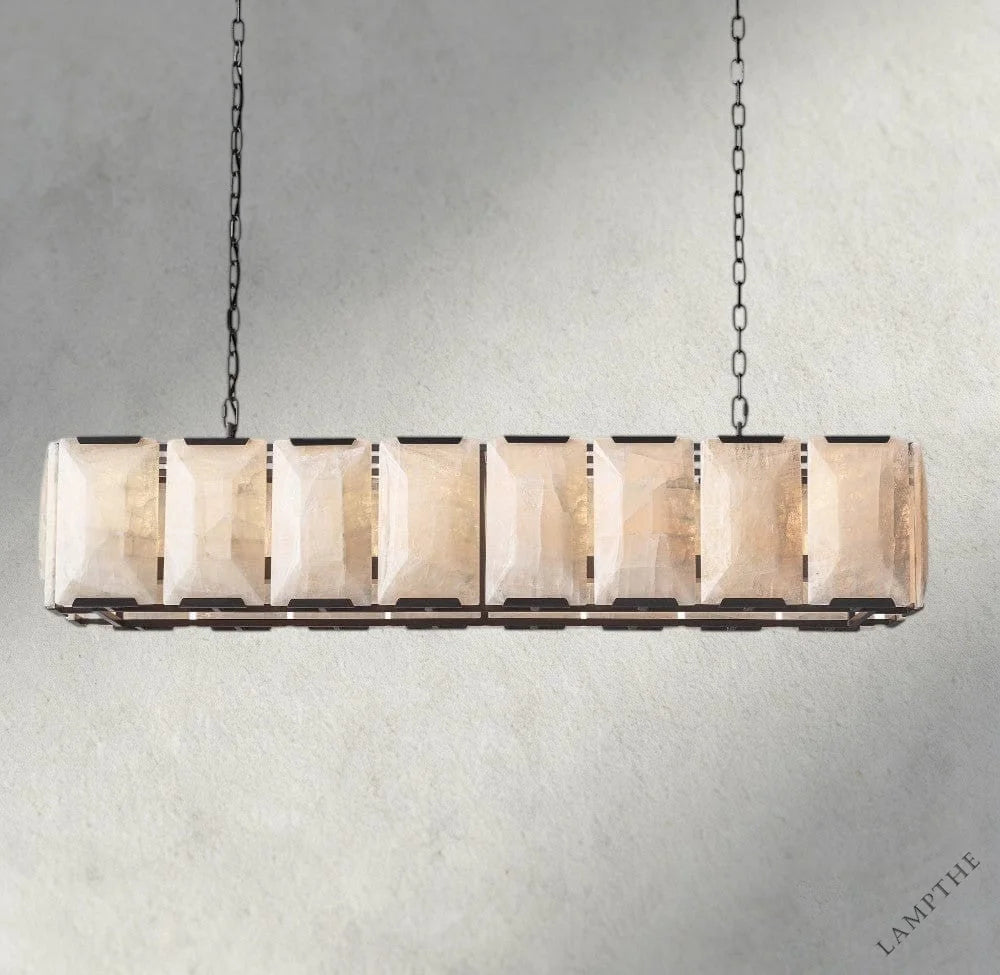 54" / Bronze Harlow Calcite Rectangular Chandelier 42", 54", 62", 74"