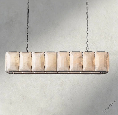 54" / Bronze Harlow Calcite Rectangular Chandelier 42", 54", 62", 74"