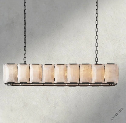 62" / Bronze Harlow Calcite Rectangular Chandelier 42", 54", 62", 74"