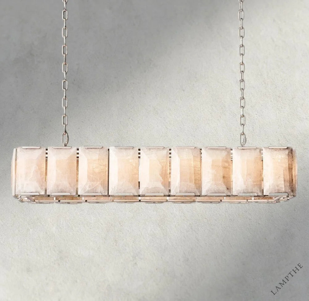 62" / Nickle Harlow Calcite Rectangular Chandelier 42", 54", 62", 74"