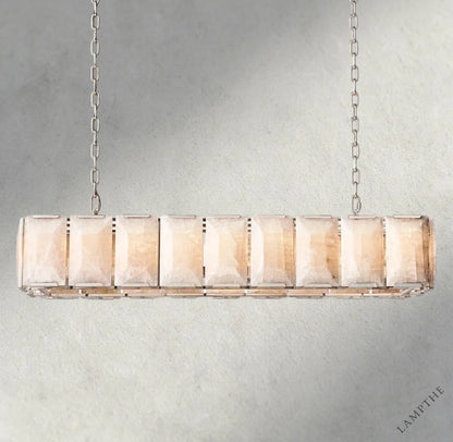 62" / Nickle Harlow Calcite Rectangular Chandelier 42", 54", 62", 74"