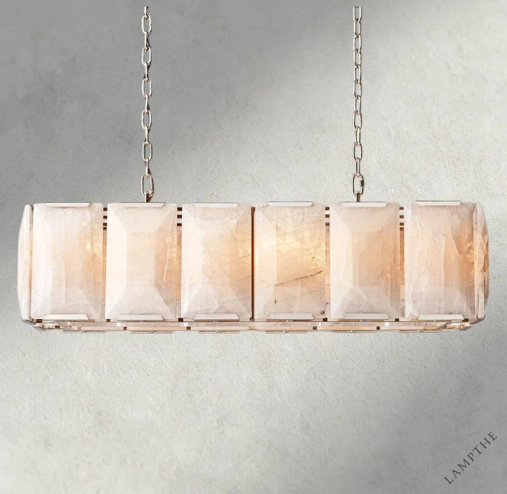 42" / Nickle Harlow Calcite Rectangular Chandelier 42", 54", 62", 74"