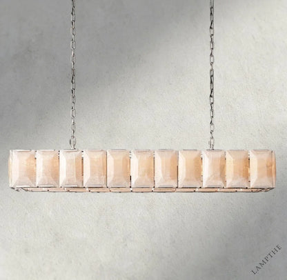 74" / Nickle Harlow Calcite Rectangular Chandelier 42", 54", 62", 74"
