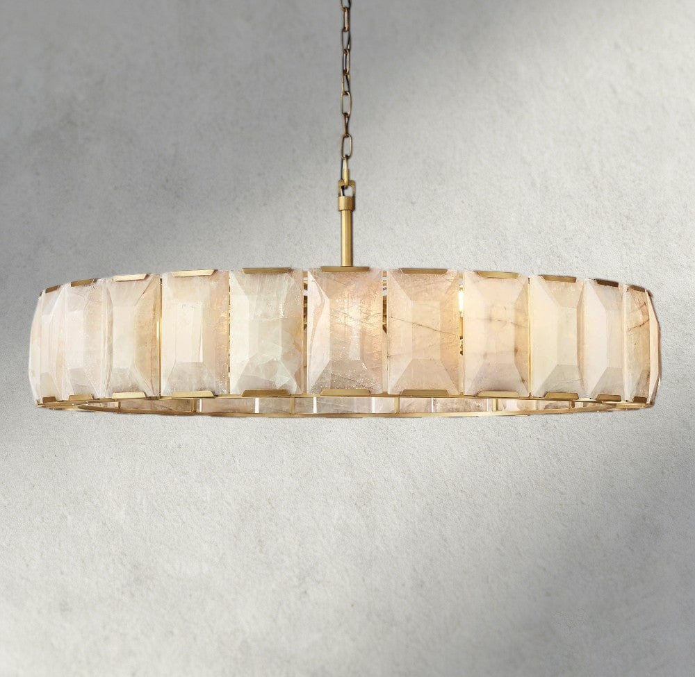 60" / Brass Harlow Calcite Round Chandelier 19", 31", 43", 60"