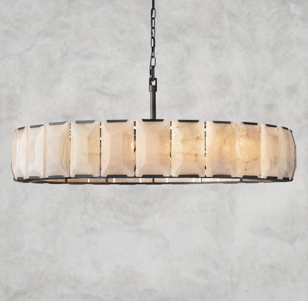 60" / Bronze Harlow Calcite Round Chandelier 19", 31", 43", 60"