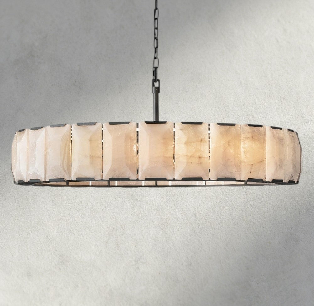 60" / Bronze Harlow Calcite Round Chandelier 19", 31", 43", 60"