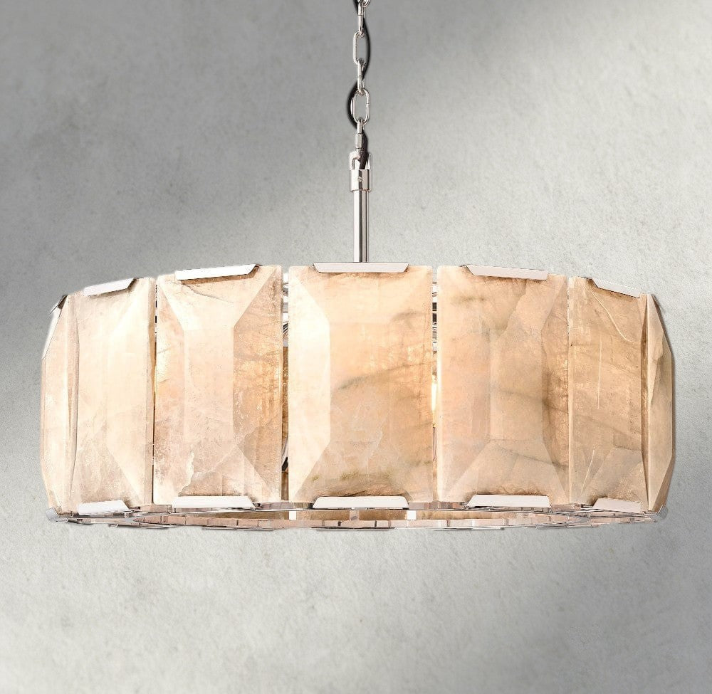 31" / Nickle Harlow Calcite Round Chandelier 19", 31", 43", 60"