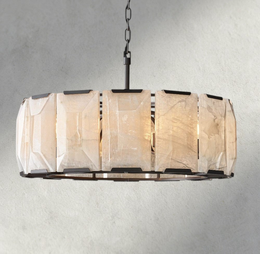 31" / Bronze Harlow Calcite Round Chandelier 19", 31", 43", 60"