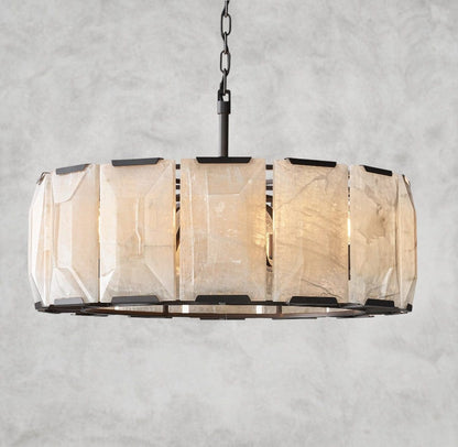 31" / Bronze Harlow Calcite Round Chandelier 19", 31", 43", 60"